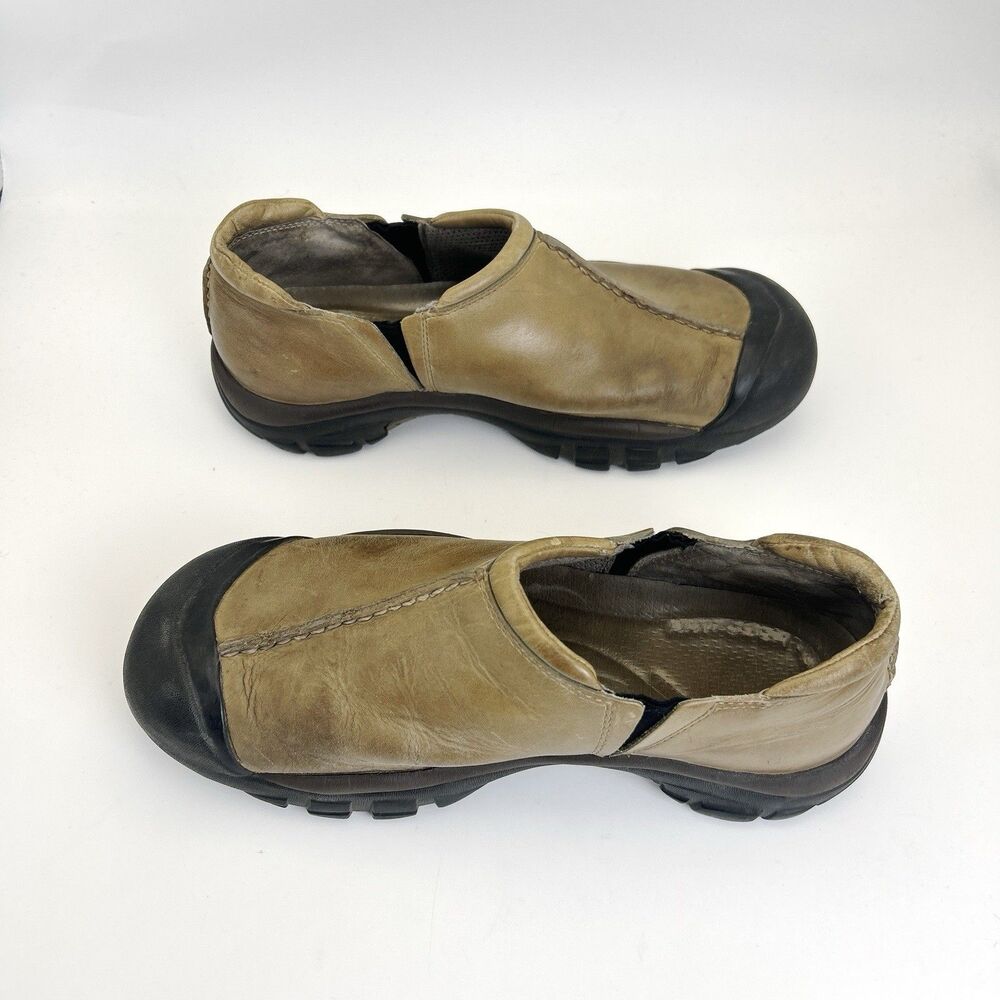 KEEN Low Slip On Shoes Men's Sz 9.5 Olive Green Leather Waterproof Brixen? - Picture 6 of 9